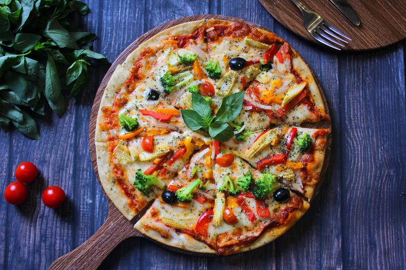 Minnesota Wild mushroom pizza with truffle oil